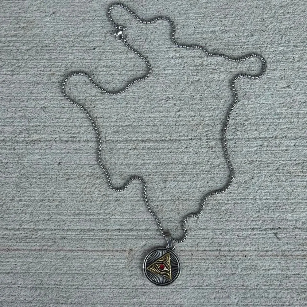 Silver All-Seeing Eye Pendant Necklace